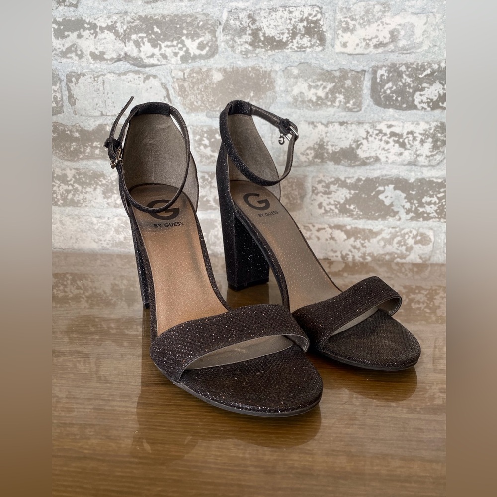 Like New G By Guess Black Sparkly Block Heels - image 6